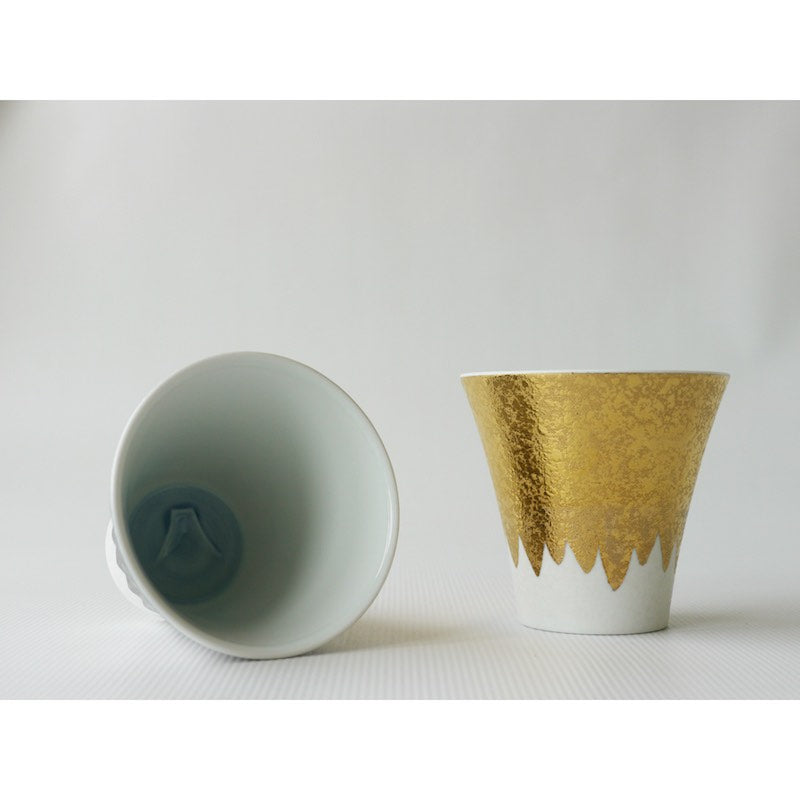 COFFRET VERRES A SAKE "FUJI" OR ET ARGENT